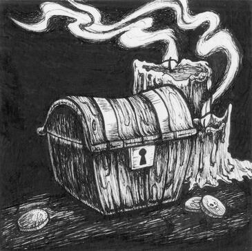 treasure - 4x4" ink