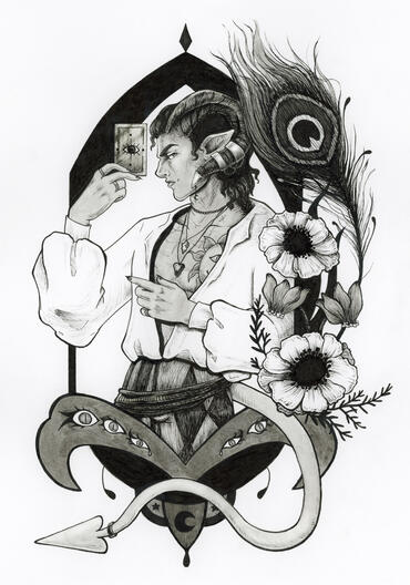 Long May He Reign - 9x11" ink